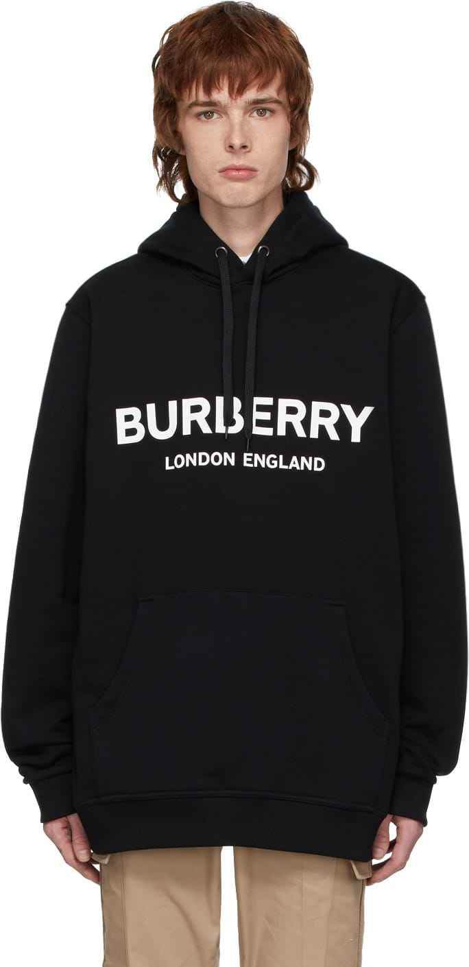 BOSS MANGO - BURBERRY Printed Hoodie for Men & Women (Black, M) 1736512422433-5 Mens Jackets