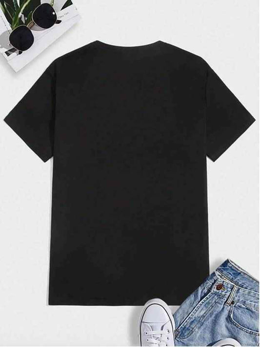 BOSS MANGO - Men Printed Round Neck Cotton Black T-Shirt 1740978708216-1 Mens T-shirts