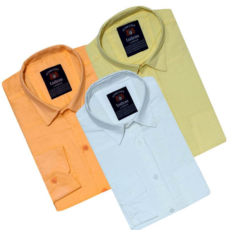 Pack of 3 Plain Shirts 1741352042921-143 Mens Shirts