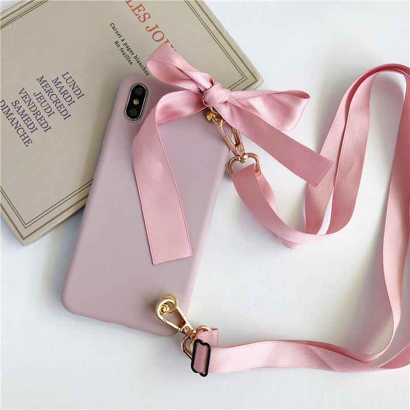 Pink Bowknot strap lanyard phone case 209455213538 Print Material