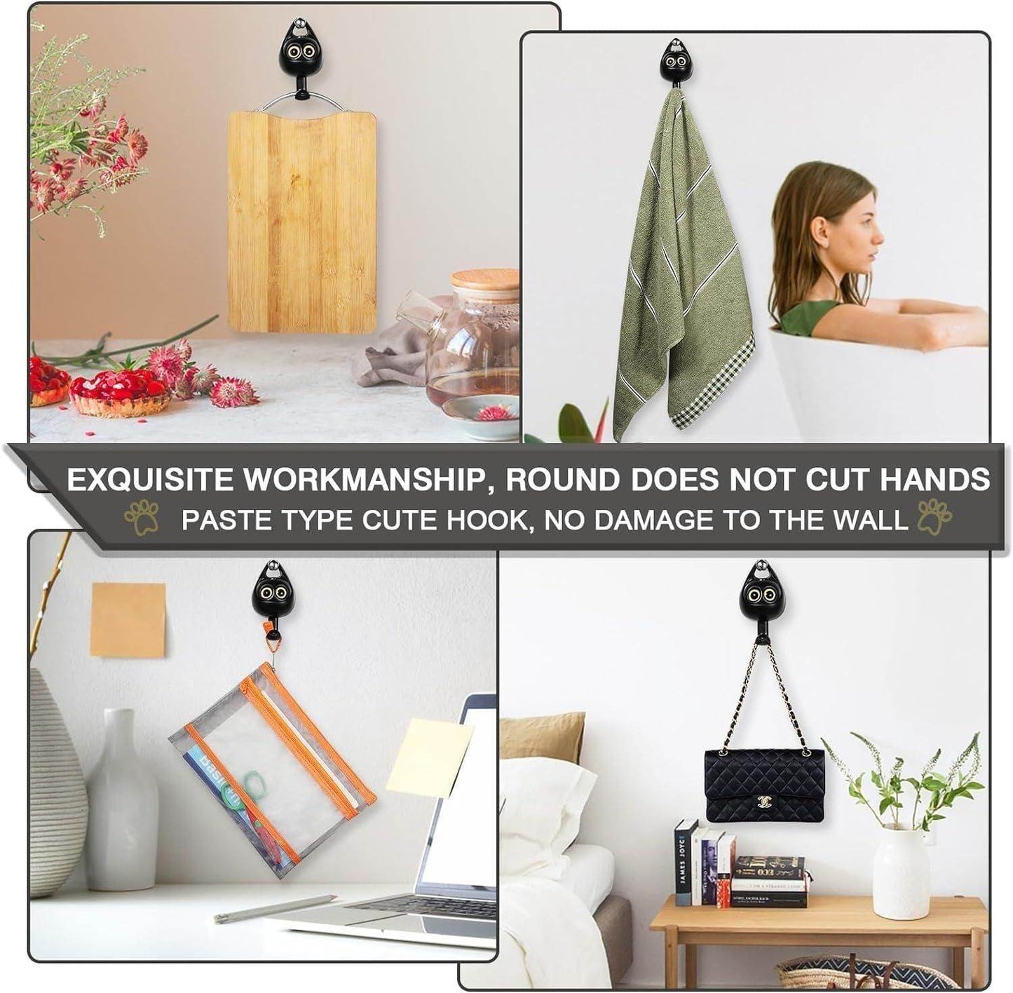 Cute Wall Hooks for Keys & More (Pack of 2) 4424972683