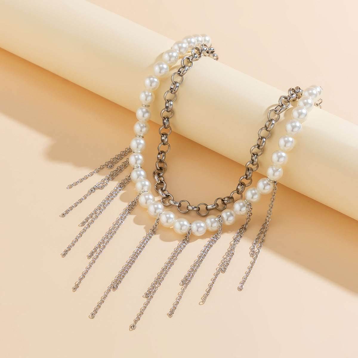 Pearl Tassel Fun Design Double-layer Retro Necklace Women's Accessories 06b270f0-d156-4dee-b718-d3500112f095-_9 Print Material