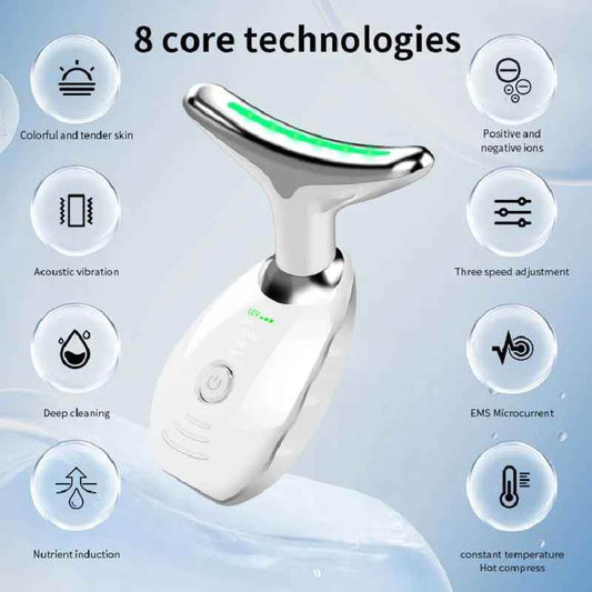 Neck Face Beauty Device Colorful LED Photon Therapy Skin Tighten Reduce Double Chin Anti Wrinkle Remove Lifting Massager 079d76db-d21f-4d49-9311-df178443d247 Print Material