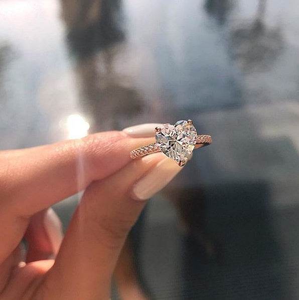 Ins best selling inlaid AAA zircon heart-shaped ring wish new European and American engagement party ring jewelry 12208767929603 Print Material