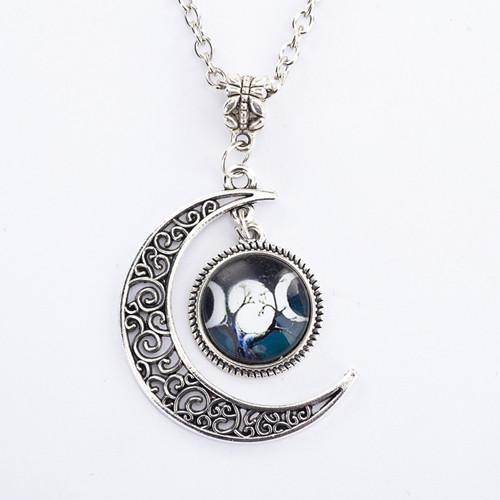 B TRIPLE MOON GODDESS PENDANT NECKLACE 1377857143636 Print Material