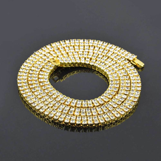 Alloy Diamond 2 Row Hip Hop Necklace 1445171842231-_1 Print Material