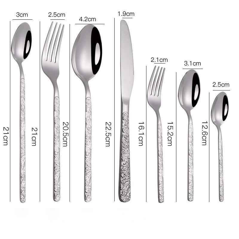 Embossed Textured Handle Steak Cutlery – Elegant Western Dining Set 15f76fa7-9ca3-4177-9ea2-825087054bd3 Print Material