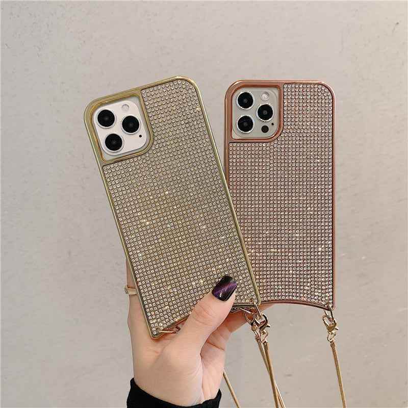 Compatible with Apple, Sparkle Glitter Strap Cord Chain Phone Necklace Lanyard Phone Case Carry Cover Hang For iPhone 12 11 Pro XS Max XR X 7 8 Plus 12 1620893137492 Print Material