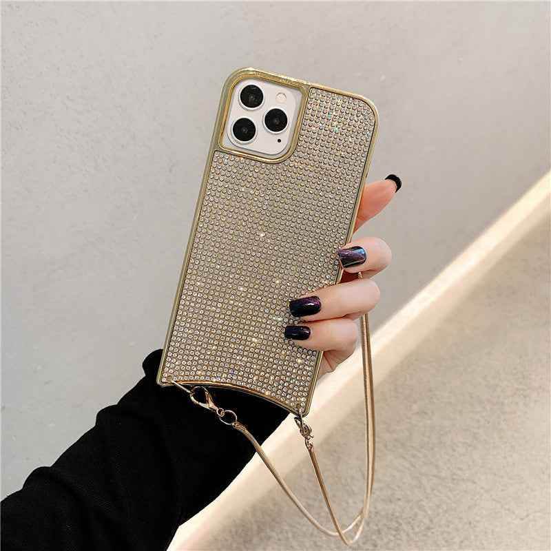 Gold Compatible with Apple, Sparkle Glitter Strap Cord Chain Phone Necklace Lanyard Phone Case Carry Cover Hang For iPhone 12 11 Pro XS Max XR X 7 8 Plus 12 1620893266113 Print Material