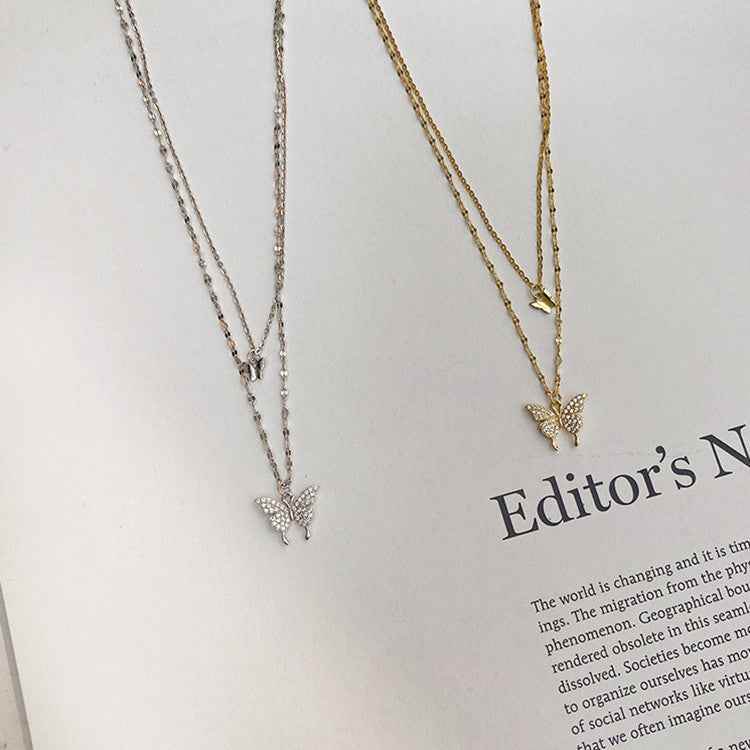 Stunning Silver Butterfly Necklace for Women - BOSS MANGO 1621504258801 Print Material