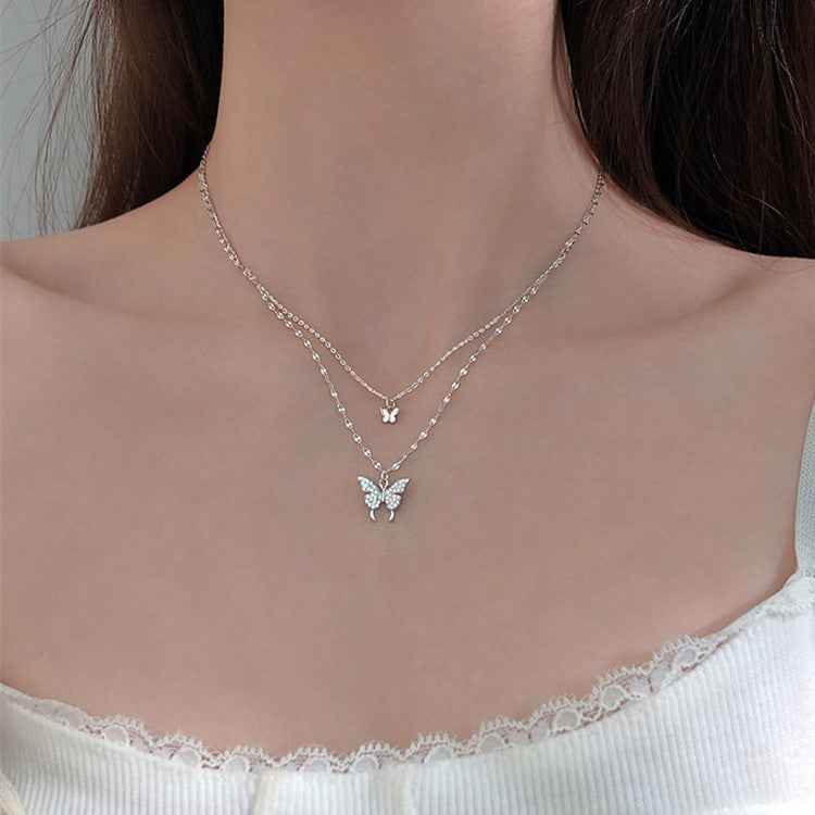 Stunning Silver Butterfly Necklace for Women - BOSS MANGO 1621504258802 Print Material