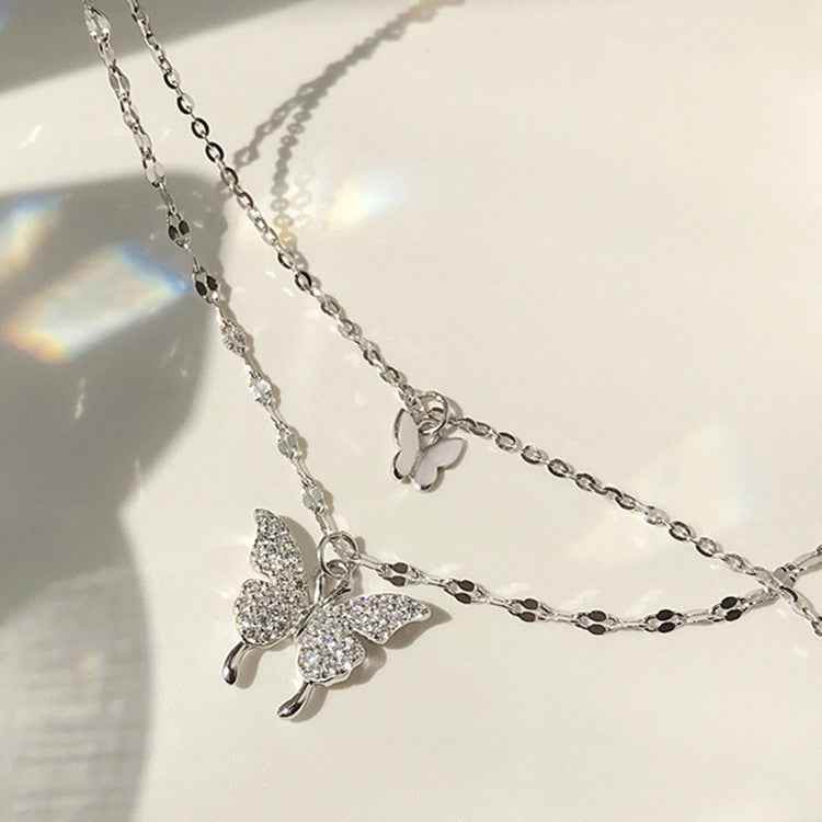 Silver Stunning Silver Butterfly Necklace for Women - BOSS MANGO 1621504258804 Print Material
