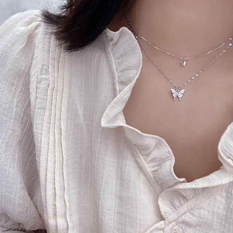 Stunning Silver Butterfly Necklace for Women - BOSS MANGO 1621504259095 Print Material