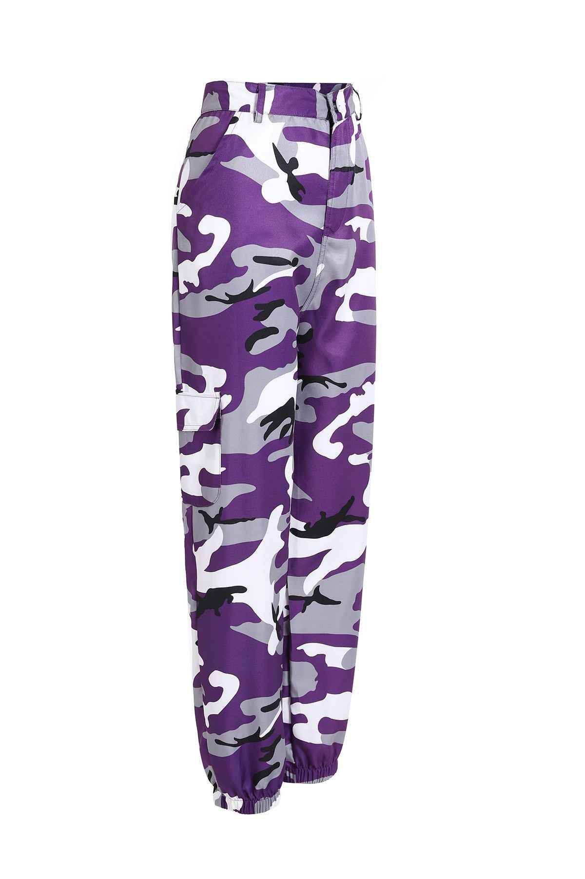 Purple Stylish Camouflage Harem Pants 1621563557181 Print Material