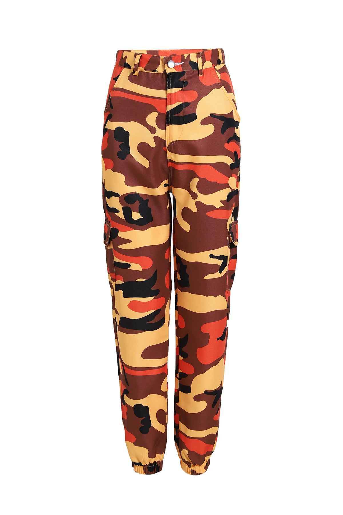 Orange Stylish Camouflage Harem Pants 1621563557188 Print Material