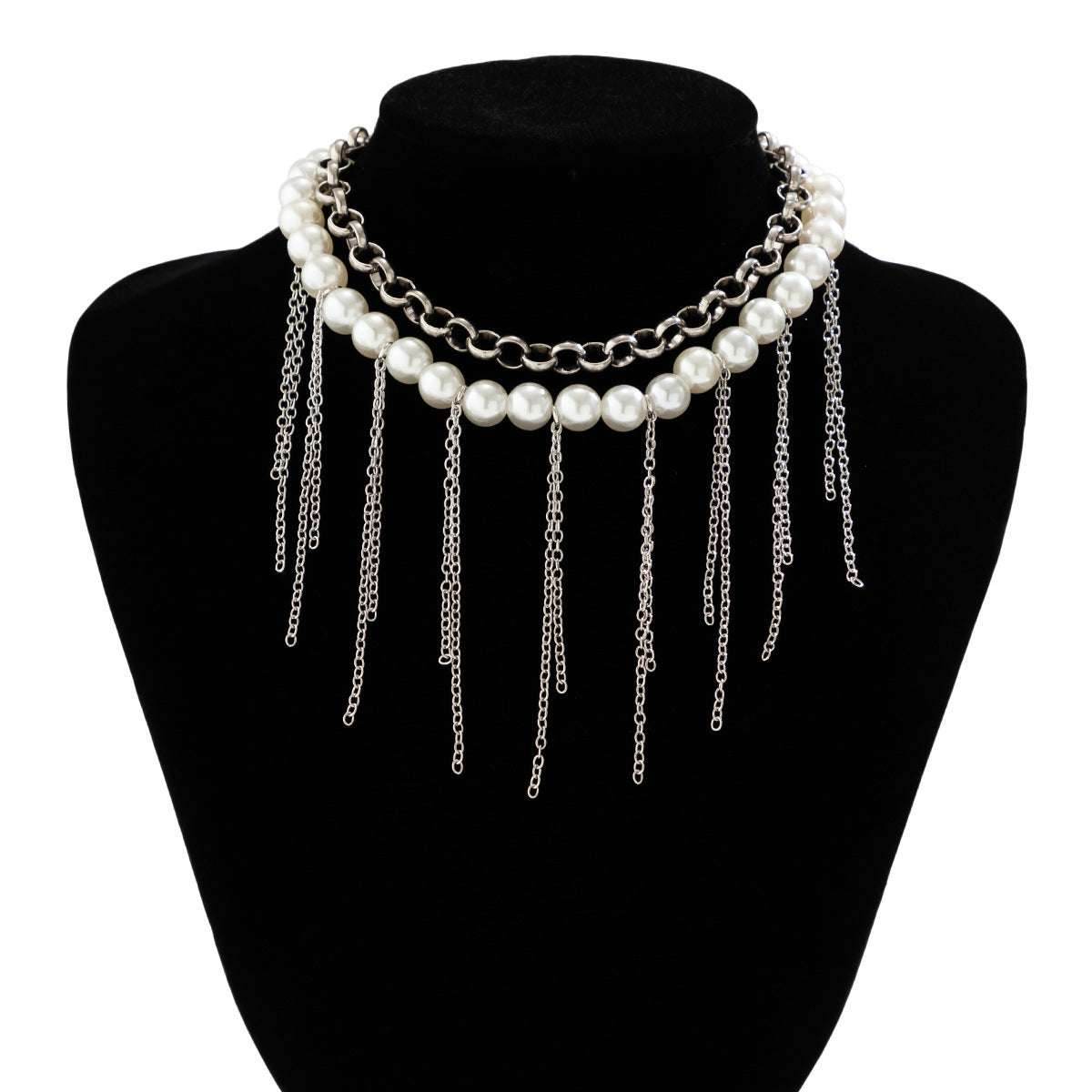 Pearl Tassel Fun Design Double-layer Retro Necklace Women's Accessories 16679c5a-8576-4187-a4ce-67075b912f3d-_4 Print Material