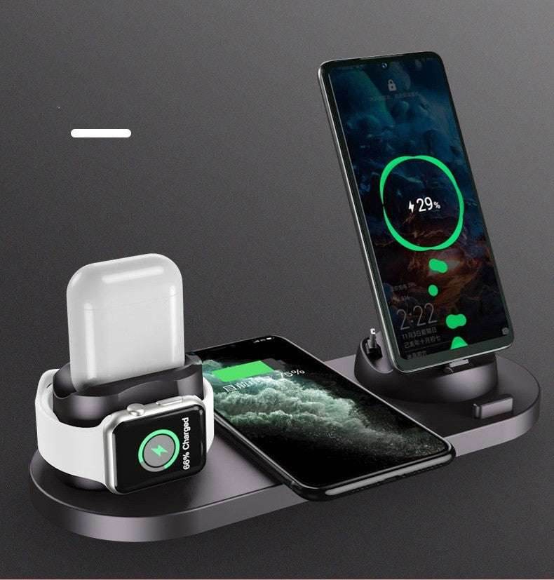 Black Six-in-one wireless charger for mobile phones 1704615580451-ac2e5123-324b-4a9a-adb6-76981795af10-_6 Print Material
