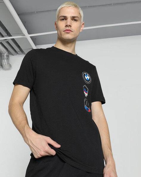 BMW M Motorsport Garage Regular Fit Crew-Neck T-Shirt (Black, M) 1732363073659-73 Mens T-shirts