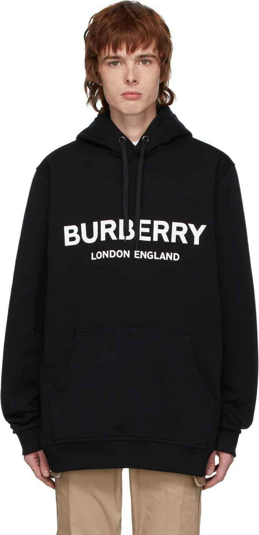 BOSS MANGO - BURBERRY Printed Hoodie for Men & Women (Black, M) 1736512422433-5 Mens Jackets