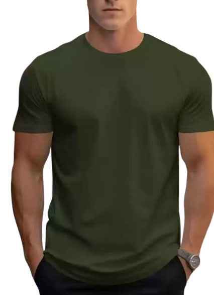 Trendy Fashionable Roundneck Half Sleeve Solid T-Shirt_For Summer 1740641747015-130 Mens T-shirts