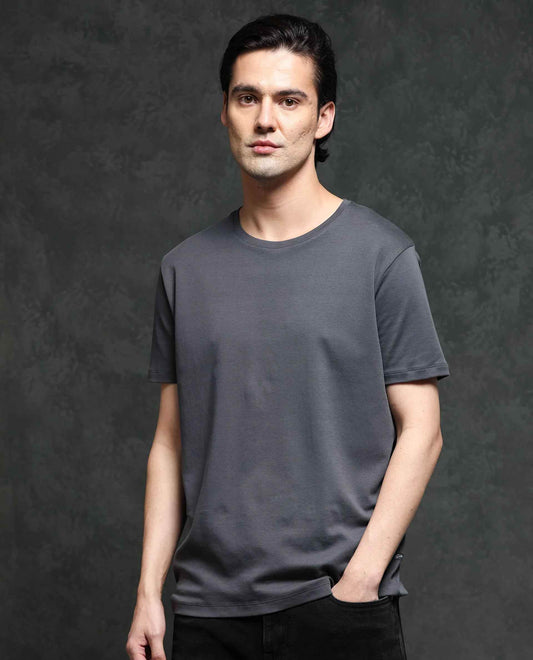 Exclusive Roundneck Half Sleeve Solid T-Shirt_For Summer 1740641747100-139 Mens T-shirts