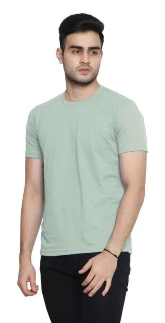 Classic Partywear Roundneck Half Sleeve Solid T-Shirt_For Summer 1740641822991-136 Mens T-shirts