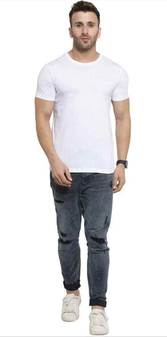 Best Selling Roundneck Half Sleeve Solid T-Shirt_For Summer 1740642251894-109 Mens T-shirts