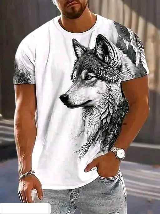 BOSS MANGO - Spab Men & Women Printed Casual Black Dog, White T-Shirt 1740657209544-4 Mens T-shirts