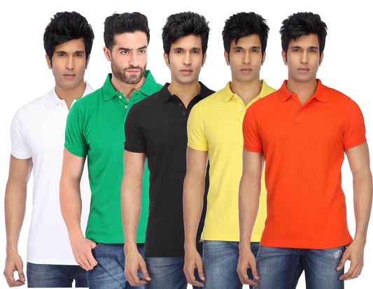 Ketex Cotton Blend Half Sleeves Polo Tshirt (Pack of 5) 1740986220476-229-_1 Mens T-shirts