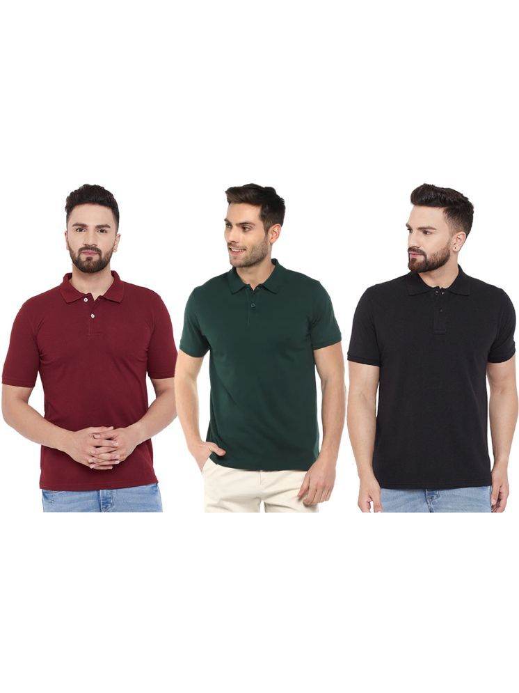 Ketex Cotton Blend Half Sleeves Polo Tshirt (Pack of 3) 1740986564678-65 Mens T-shirts