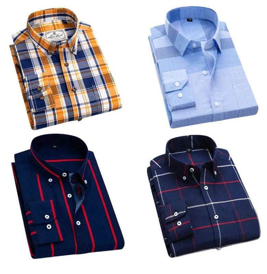 Pack of 4 Check Shirts 1741352042039-71-_1 Mens Shirts