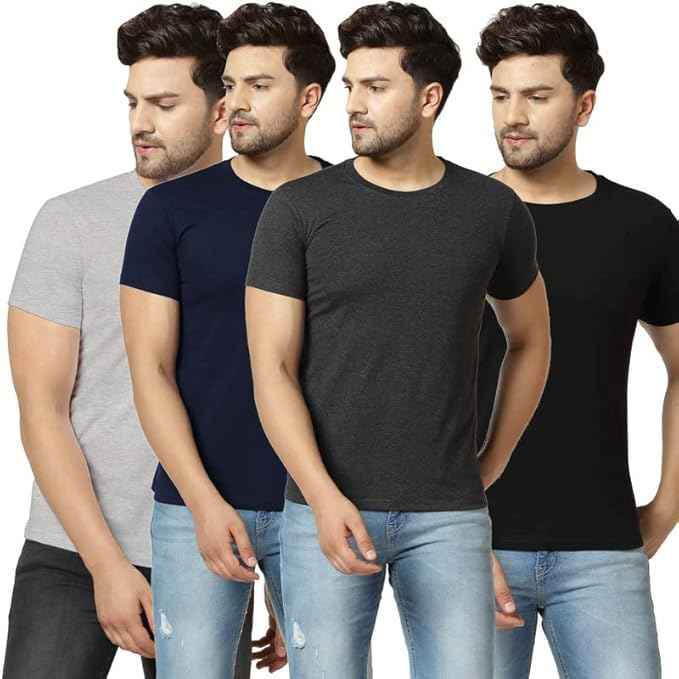 BOSS MANGO - Pack of 4 Printed Round Neck T-Shirts 1741352043081-167 Mens T-shirts