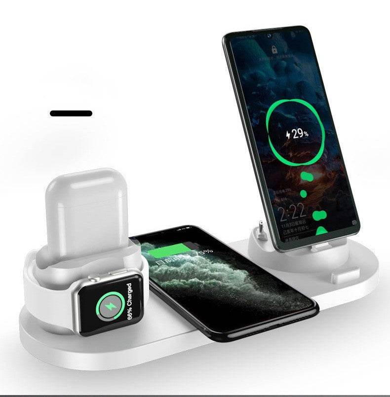 White Six-in-one wireless charger for mobile phones 18118052922252 Print Material