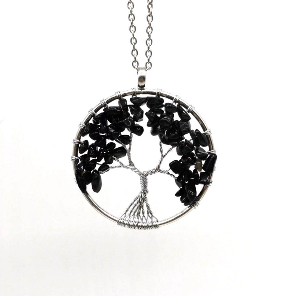 Black crystal Chain Kabala Life Tree necklace 18d1a443-368d-4508-a4fd-9ab37dee8f61
