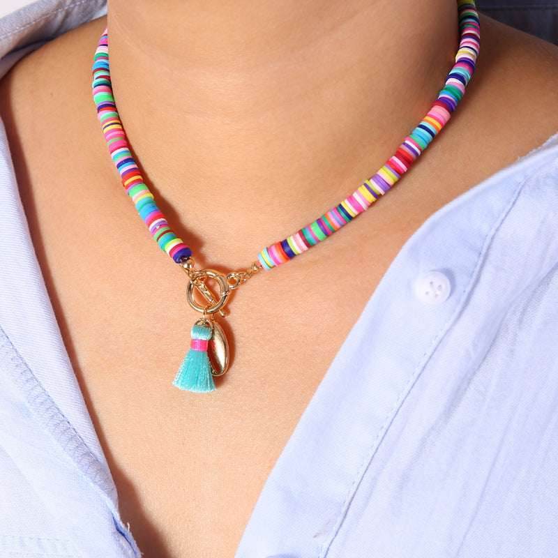 Bohemian Shell Necklace Female Tassel Wild Sweet Necklace 1901777987577-_3