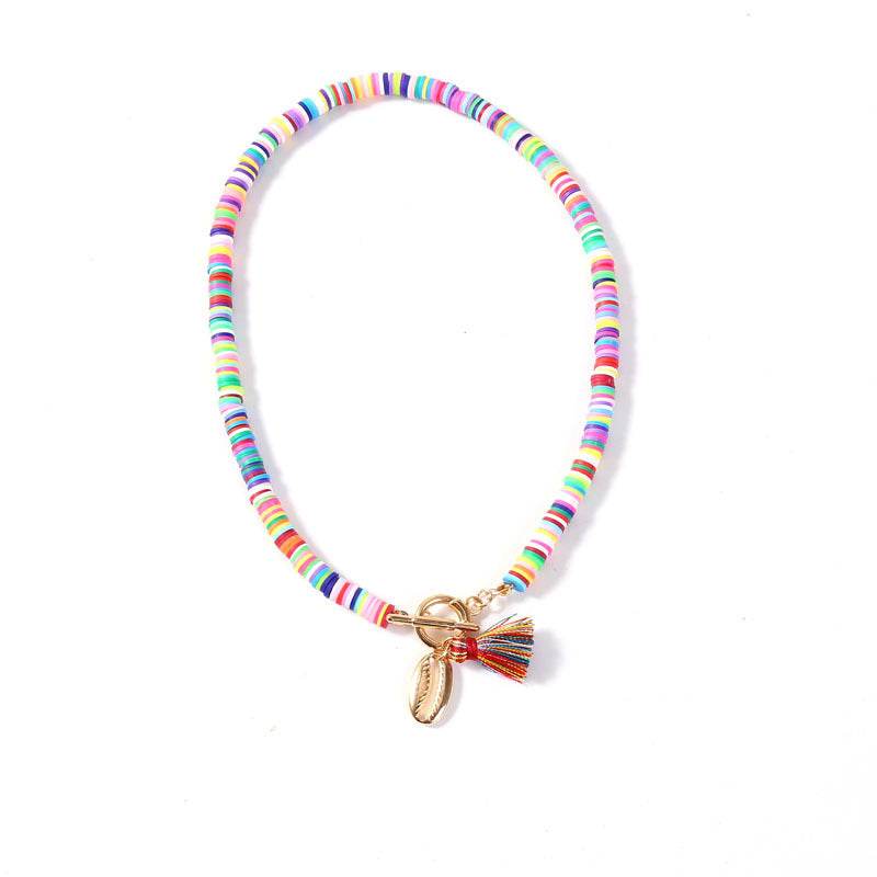Color Bohemian Shell Necklace Female Tassel Wild Sweet Necklace 195491833543