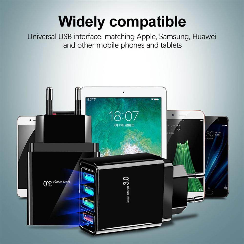 Illuminated 4USB Mobile Phone Charger 3A Charging Head 1973210630723 Print Material