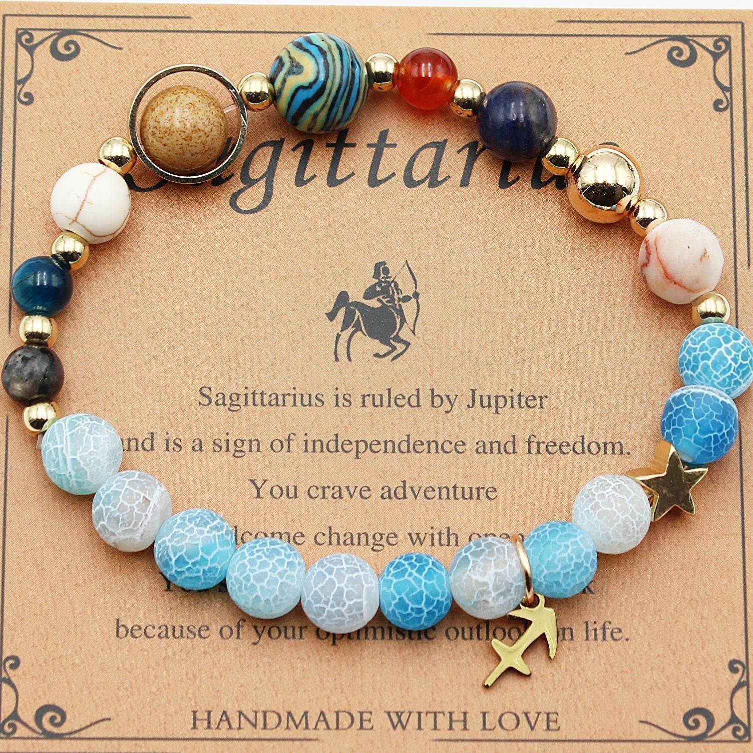 Sagittarius Agate Flowers Twelve Constellations Bracelets Natural Stone Beaded Eight Planets 1f3870ac-9bc9-46eb-b822-74ac07a8cbb5 Print Material