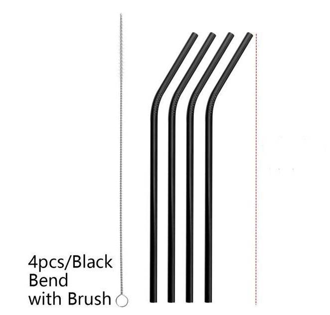 Black BEND Colourful Reusable Stainless Steel Straws 2401178084020 Print Material