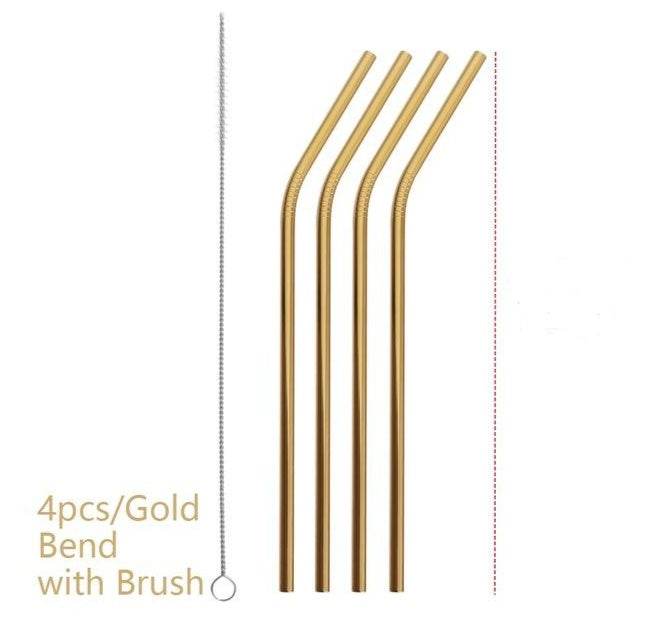 Gold BEND Colourful Reusable Stainless Steel Straws 2805579362048 Print Material