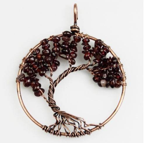 Garnet Pendant Kabala Life Tree necklace 2831f3c7-40bc-49b3-9875-117a96d2fc6a