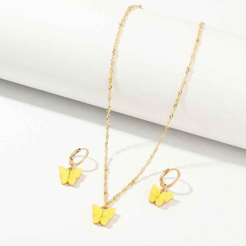 SZ0417huangse Butterfly Necklace and Earring Set 2ba2e843-7798-47d5-8deb-fda1eef4bc90 Print Material