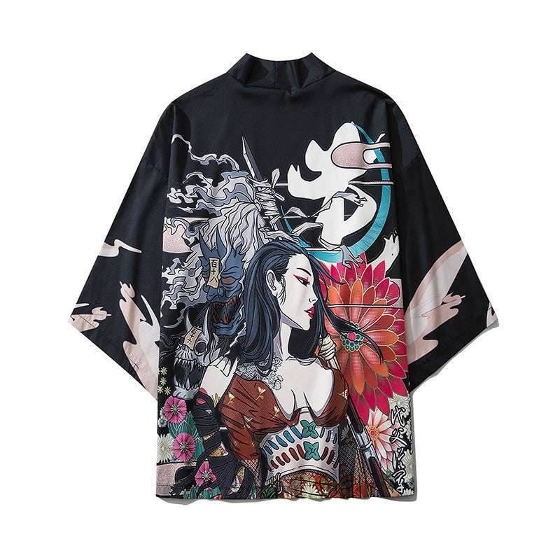 Printed Japanese Kimono Men's And Women's Cloak Jacket Road Robe Pajamas Cardigan 30c13ac1-6bd4-47db-b174-db31cbaeabbd-_2