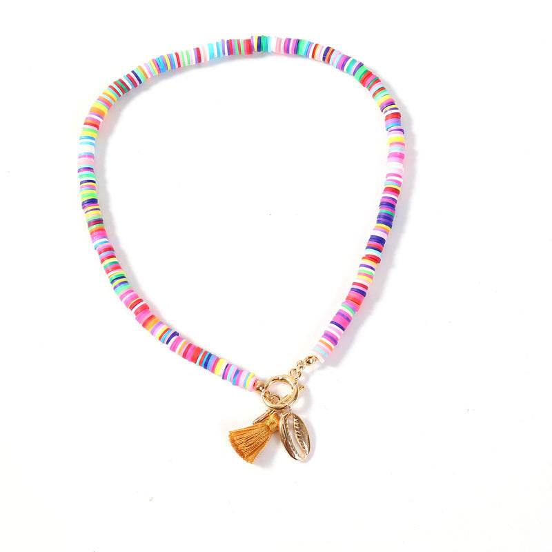 Brown Bohemian Shell Necklace Female Tassel Wild Sweet Necklace 3682185608898