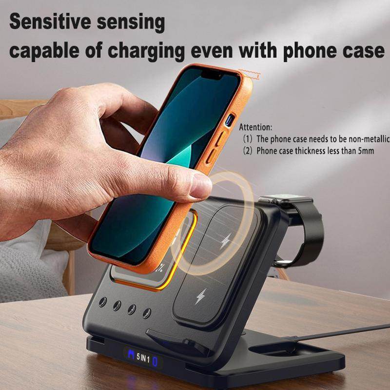 15W Wireless Chargers Stand 5 In1 LED Digital Alarm Clock Fast Charging Dock Station 38ef6679-a3e2-4228-a0f6-59a2f5056b62