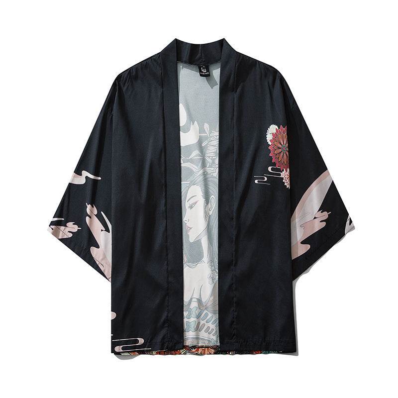 Printed Japanese Kimono Men's And Women's Cloak Jacket Road Robe Pajamas Cardigan 3913e9da-a86c-4bbd-b28e-8b403fb54d49
