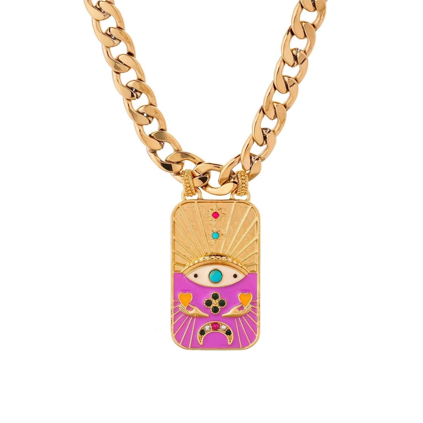 Pink Necklace Color Chain Bracelet &amp; Sweater Chain Suit – Real Gold Plated with Anti-Tarnish 3f33a65b-8694-4aa3-9d44-e0113d8833bb-_9