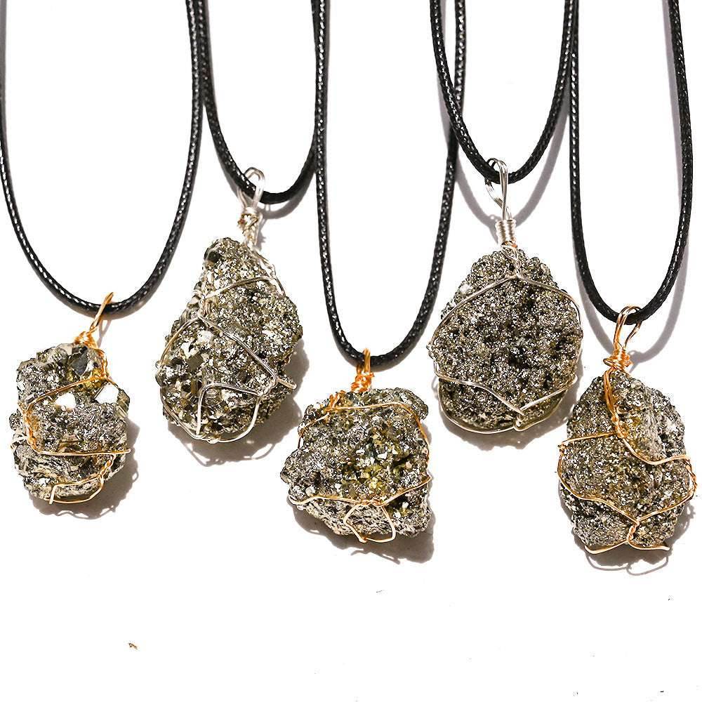 Cross-border Natural Crystal Pyrite Rough Stone Winding Pendant Copper Wire 44269547-52ab-4636-bcdb-9140bc43183f-_6