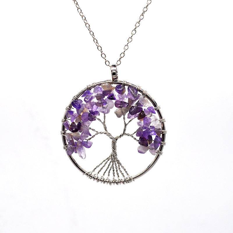 Purple Chain Kabala Life Tree necklace 4585159857549