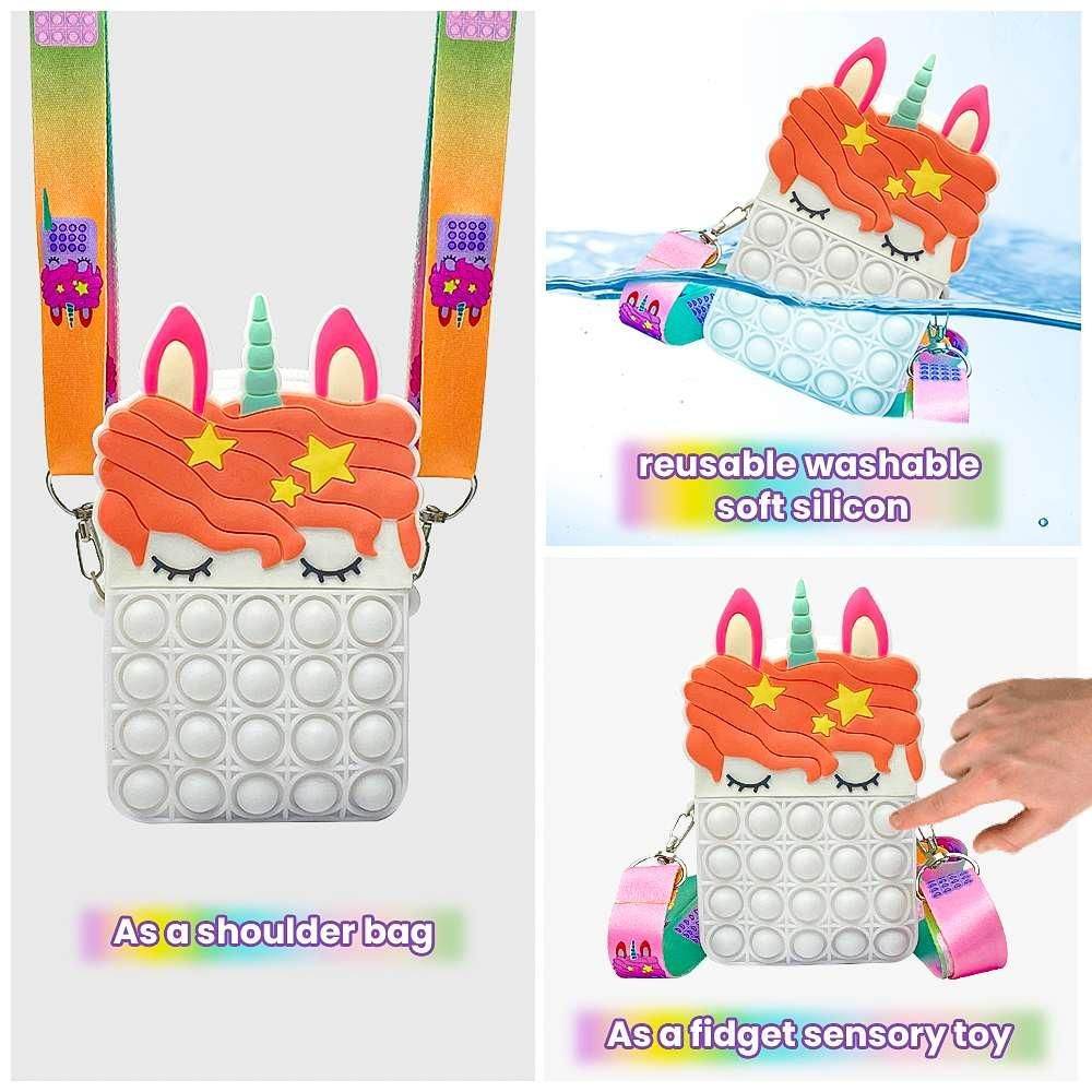 Pop It Unicorn Sling Bag for Girls | Cute Fun Small Size Kids Bag 🌈🦄 4835456014
